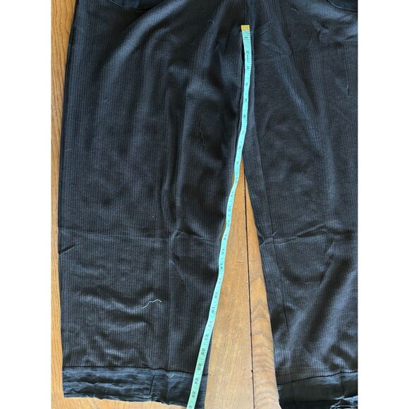 Black Wide-Leg Waffle Knit Romper Jumpsuit w/ Pockets & Open Tie-Back Summer - Picture 8 of 8